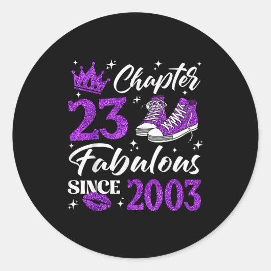 Chapter 23 Fabulous Since 2003 23rd Birthday Women Runder Aufkleber (Vorderseite)