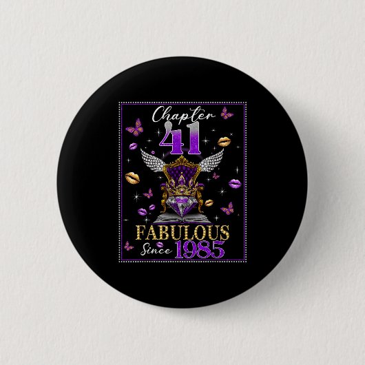 Chapter 41 Fabulous Since 1985 41st Birthday Women Button (Vorderseite)