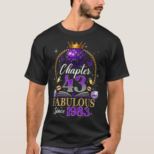 Chapter 43 Since 1983 Purple Disco Ball 43rd Birth T-Shirt (Vorderseite)