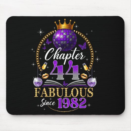 Chapter 44 Since 1982 Purple Disco Ball 44th Birth Mousepad (Vorne)