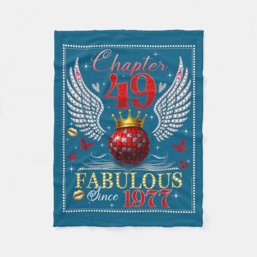 Chapter 49 Fabulous Est. 1977 Disco Ball 49th Birt Fleecedecke (Vorderseite)