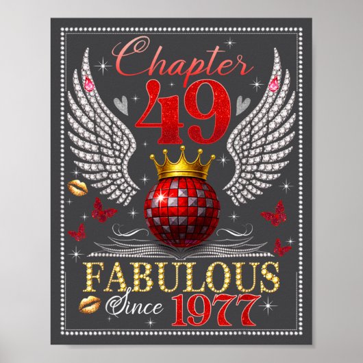 Chapter 49 Fabulous Est. 1977 Disco Ball 49th Birt Poster (Vorne)