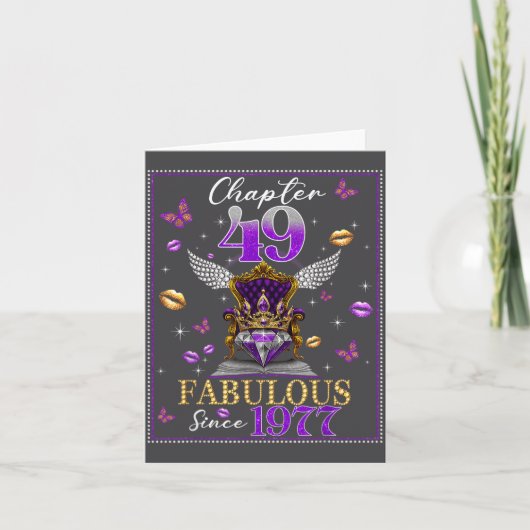 Chapter 49 Fabulous Since 1977 49th Birthday Women Karte (Vorderseite)