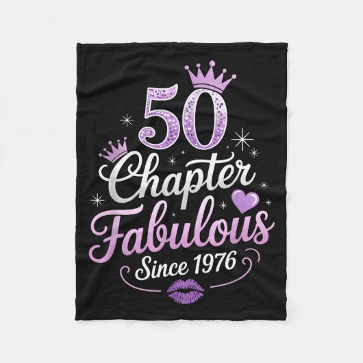 Chapter 50 Fabulous Since 1976 50th Birthday Queen Fleecedecke (Vorderseite)