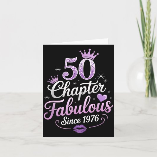 Chapter 50 Fabulous Since 1976 50th Birthday Queen Karte (Vorderseite)