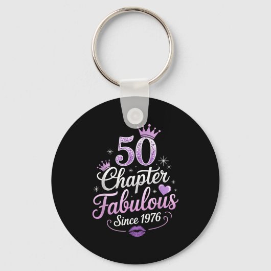 Chapter 50 Fabulous Since 1976 50th Birthday Queen Schlüsselanhänger (Vorderseite)