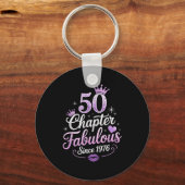 Chapter 50 Fabulous Since 1976 50th Birthday Queen Schlüsselanhänger (Vorderseite)