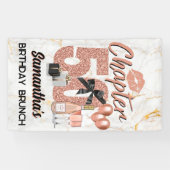 Chapter 50 Rose Gold 50 th Birthday Elegant Banner (Horizontal)
