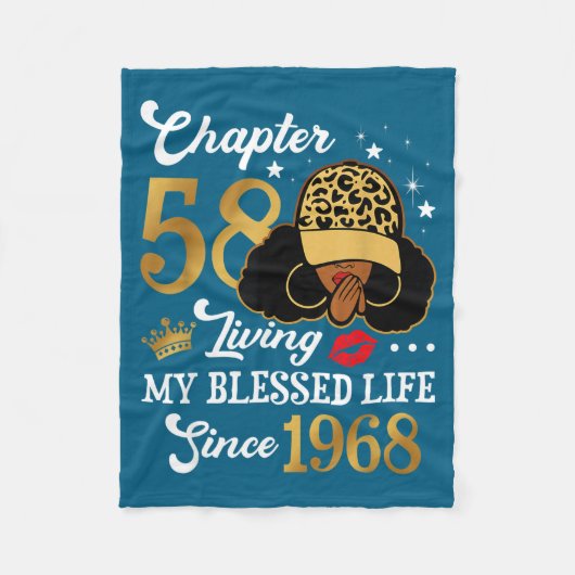 Chapter 58 Living My Blessed Life Since 1968 Afro  Fleecedecke (Vorderseite)
