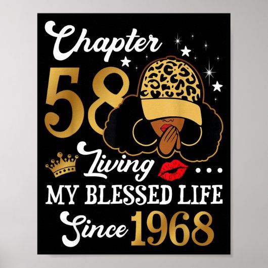 Chapter 58 Living My Blessed Life Since 1968 Afro Poster (Vorne)