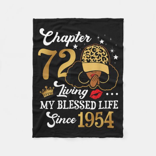 Chapter 72 Living My Blessed Life Since 1954 Afro  Fleecedecke (Vorderseite)
