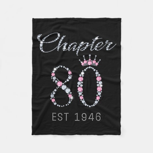 Chapter 80 Est 1946 80th Birthday Tee Gift For Wom Fleecedecke (Vorderseite)