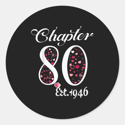 Chapter 80 Est 1946 Happy 80th Birthday Girl Gift Runder Aufkleber (Vorderseite)