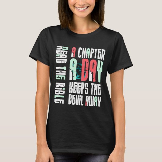 Chapter A Day Keep The Devil Away-Funny Christian T-Shirt (Vorderseite)