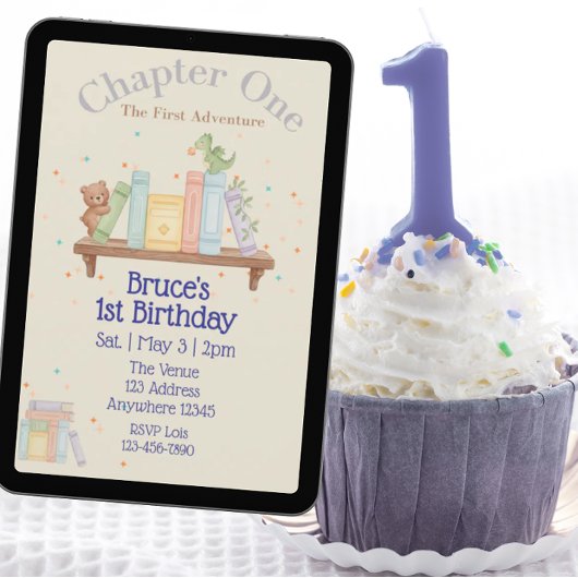 Chapter One, First Adventure, 1st Birthday Einladung