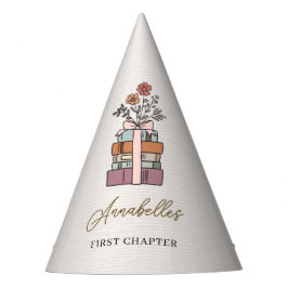 Chapter One First Birthday Book Themed Girls Boho  Partyhütchen