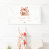Chapter One Pink Bow Books 1st Birthday Party Banner (Insitu)