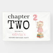 Chapter Two Bear Books Girl Welcome 2nd Birthday Banner (Horizontal)