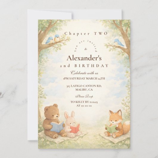 Chapter Two Little Reader Birthday Einladung (Vorderseite)