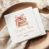 Chapter Two Pink Bow Books 2nd Birthday Party Serviette