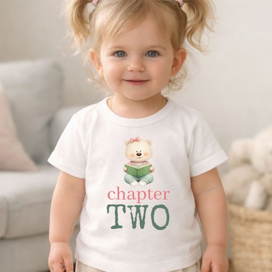 Chapter Two Teddy Bear Book Girl Age 2 T-Shirt