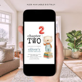 Chapter Two Teddy Bear Books Boy 2nd Birthday Einladung