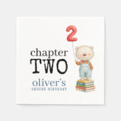 Chapter Two Teddy Bear Books Boy 2nd Birthday Serviette (Vorderseite)