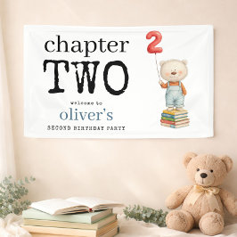 Chapter Two Teddy Bear Books Welcome 2nd Birthday Banner