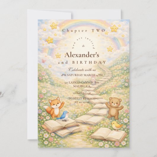 Chapter Two Turning Pages Birthday Einladung (Vorderseite)