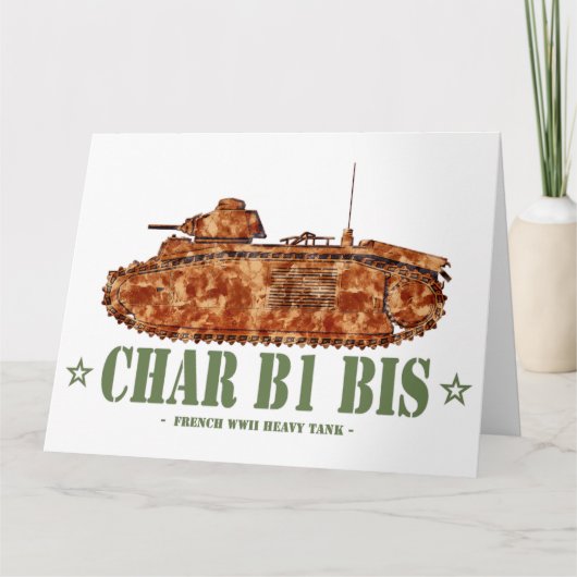 Char B1 bis Zweiter Weltkrieg französischer schwer Dankeskarte (Vorderseite)