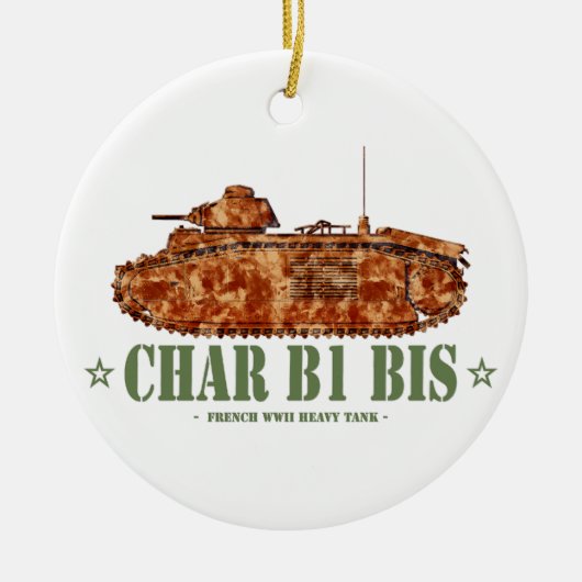 Char B1 bis Zweiter Weltkrieg französischer schwer Keramik Ornament (Vorne)