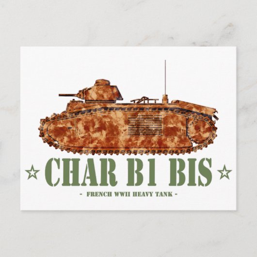 Char B1 bis Zweiter Weltkrieg französischer schwer Postkarte (Vorderseite)