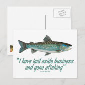 Char Fishing, Izaak Walton Postkarte (Vorne/Hinten)