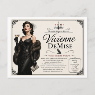 Charakter Vivienne DeMise aus einem Mord-Mysterium Postkarte