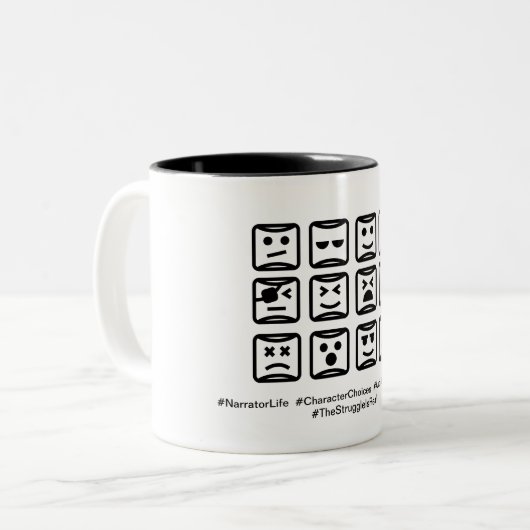 Charakter-Wahlen Zwei-Ton Tasse, 11 Unze Zweifarbige Tasse (Vorderseite Links)