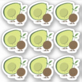Charaktere von Avocado und Pit Cartoon Aufkleber (Vorderseite)