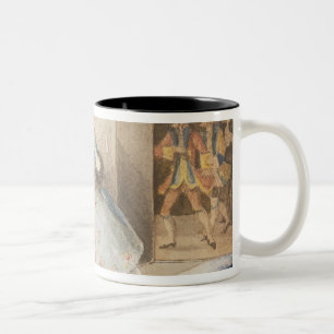 Charaktere von "Cosi Fan tutte" durch Mozart, 1840 Zweifarbige Tasse