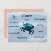 Charakteristika des Krebszustands nach der Karte (Vorne/Hinten)