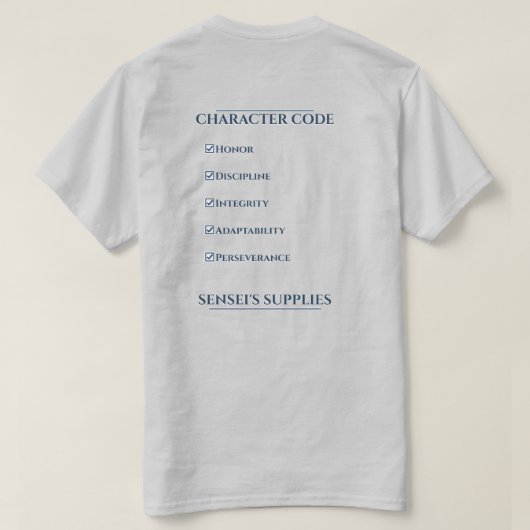 Charakterkodex T-Shirt (Design Rückseite)