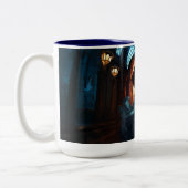 Charakterkunst-Tasse für Eins mit dem Wolf Zweifarbige Tasse (Links)