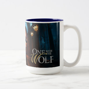Charakterkunst-Tasse für Eins mit dem Wolf Zweifarbige Tasse