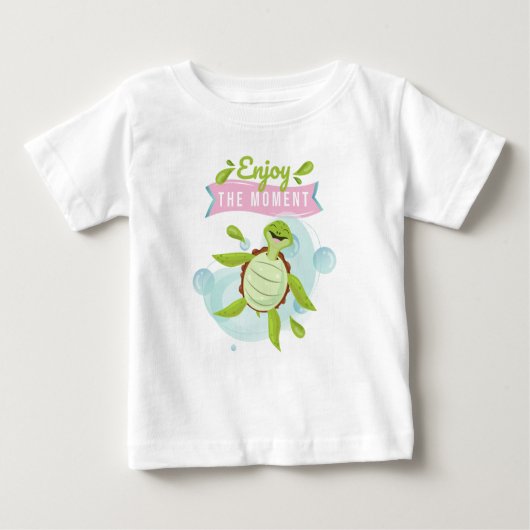 Charakterschildkröte glücklich genießen Leben Baby T-shirt (Vorderseite)
