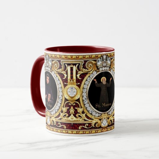 Charbel der Maroniten Kirche Heilige, Maron, Rafqa Tasse (Vorderseite Links)