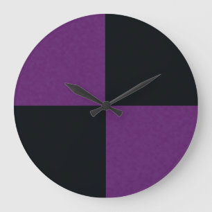 Charcoal And Purple Denim, Wall Clock Große Wanduhr