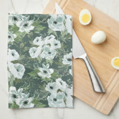 Charcoal Anemones Geschirrtuch (Viertel Falte)