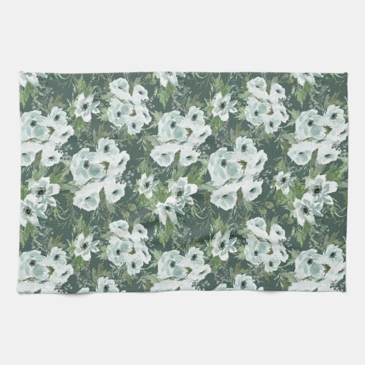 Charcoal Anemones Geschirrtuch (Horizontal)