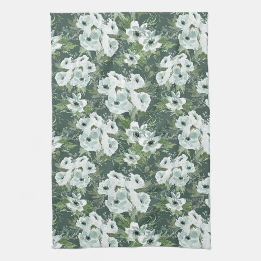 Charcoal Anemones Geschirrtuch (Vertikal)