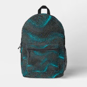 Charcoal Base with Teal Wave Accents Bedruckter Rucksack (Vorderseite)