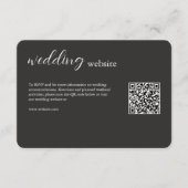 Charcoal Black ・ Elegante Moderne Hochzeit Begleitkarte (Vorderseite)