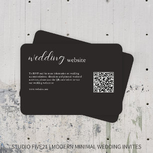 Charcoal Black ・ Elegante Moderne Hochzeit Begleitkarte